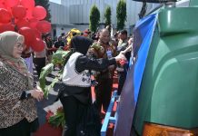 Lepas Ekspor Perdana PT Sepatu Agung Nusantara Kartasura, Ini yang Disampaikan Bupati